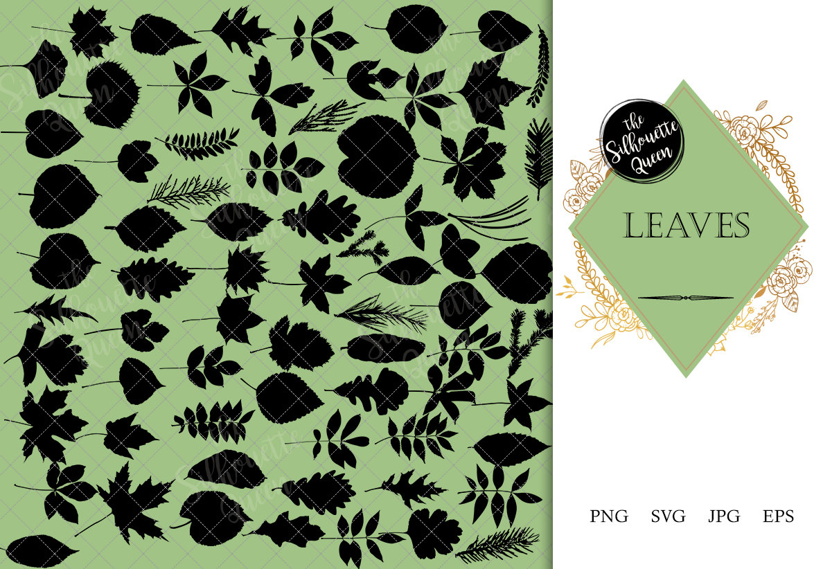 Download Leaf Svg Files Cricut Leaves Silhouette Clip Art Foliage Vector Illustration Eps Black Overlay The Silhouette Queen