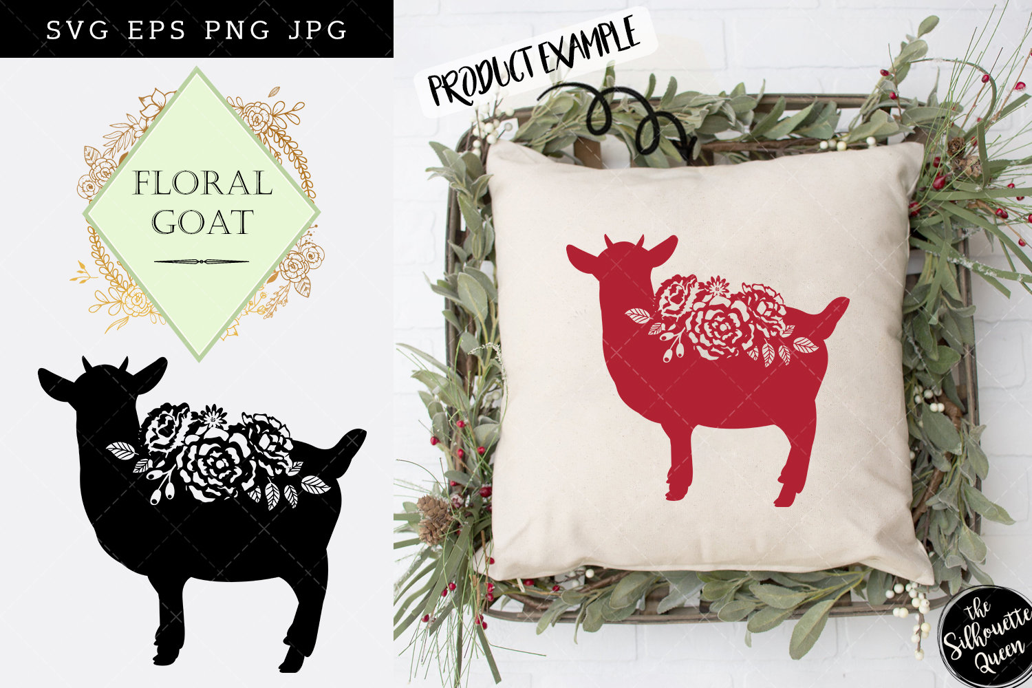 Download Floral Goat Svg Feminine Goat Svg Svg File Cuttable Cute Goat Goat Cut Files Goat Silhouette Goat Cricut Files Vector Eps Jpg The Silhouette Queen