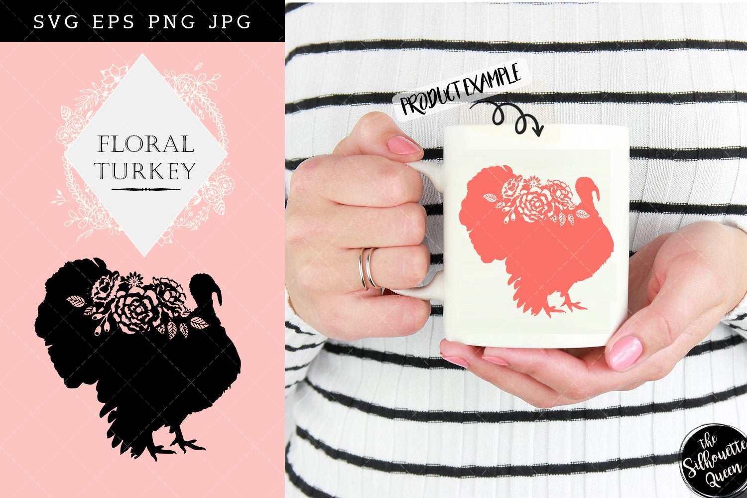 Download Floral Turkey 7 Svg Files Wild Turkey Svg File Turkey Hunter Svg Silhouette Studio Cricut Design Space Svg Png Eps Pdf Vector Design The Silhouette Queen