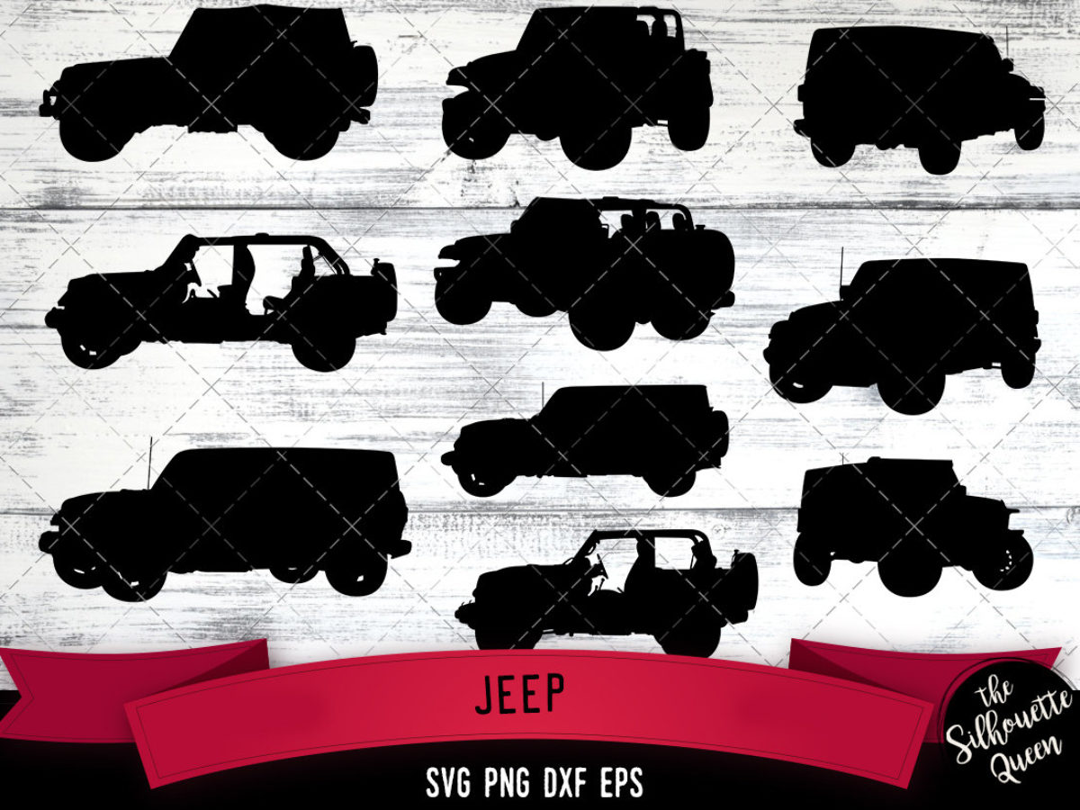 Jeep svg file, auto svg cut file, silhouette studio, cricut design space,  Svg, Png, Eps, Pdf, Vector Design - The Silhouette Queen