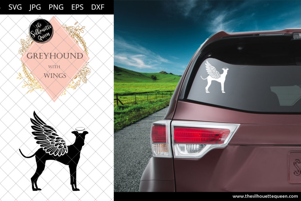 Download Greyhound #4 with Wings SVG, Pet Memorial, RIP Angel, In ...