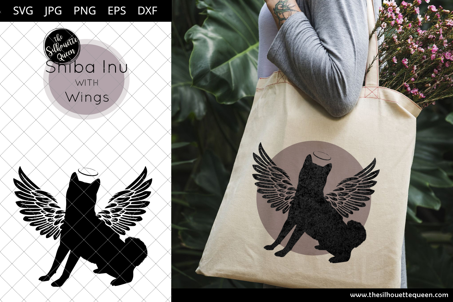 Download Shiba Inu #7 with Wings SVG, Pet Memorial, RIP Angel, In ...