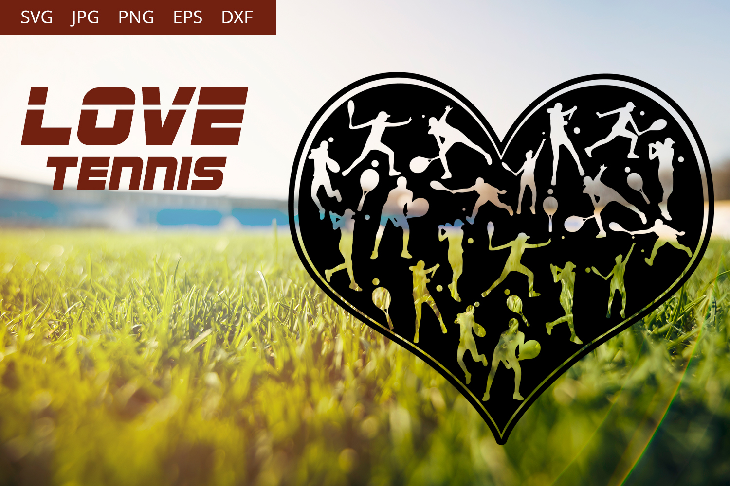 Tennis Women Love Svg Cut File Design Silhouette Cricut Heart Tennis Women Diecut Machine Instant Download Dxf Png The Silhouette Queen