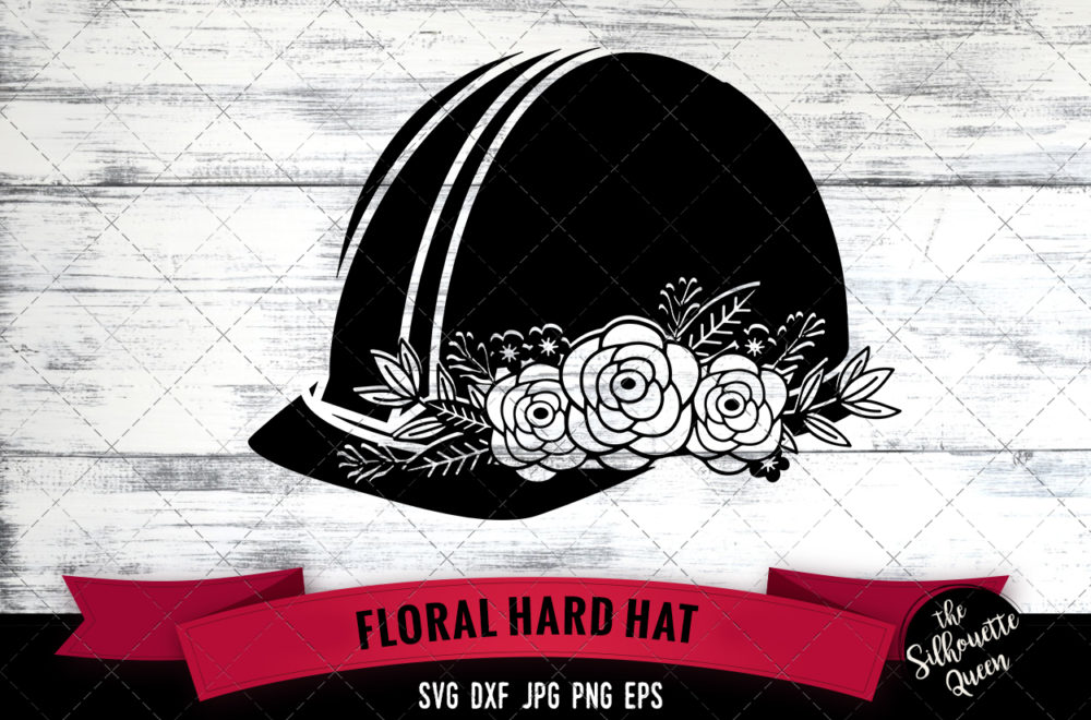 Download Hard Hat Svg File Cute Cut File Floral Hard Hat With Flowers Craft Svg Cutting File Silhouette Cricut Commercial The Silhouette Queen