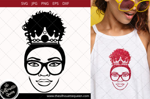 Download Afro Woman svg with glasses and a Puff, Bun, Ponytail Svg ...