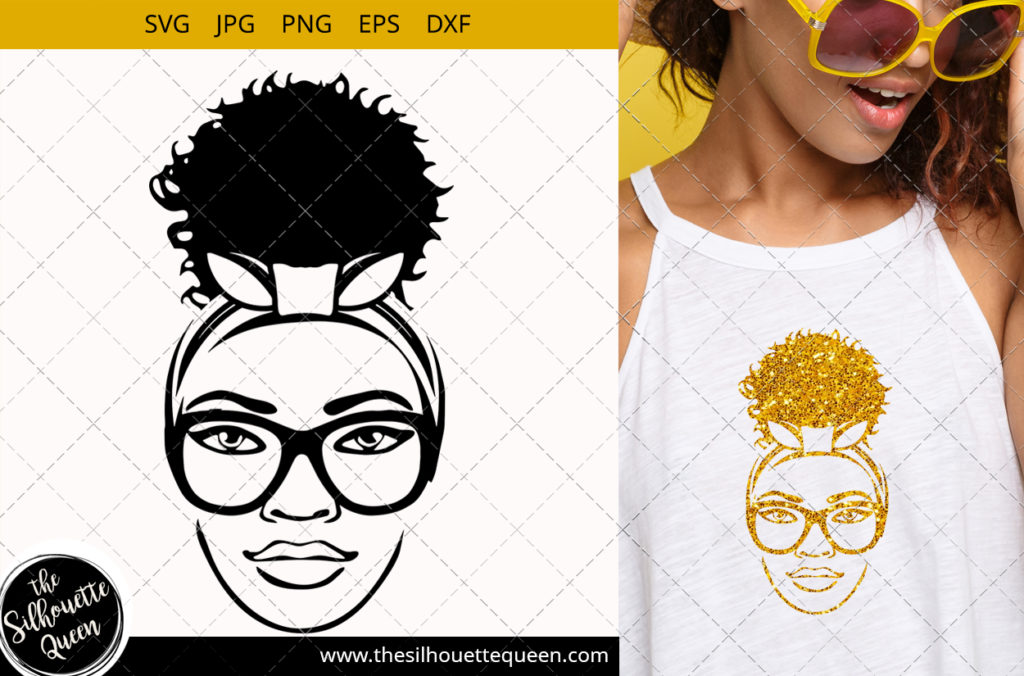 Download Afro Woman svg with glasses and a Puff Svg, African ...