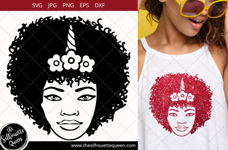 Download Afro Woman svg with Curly Bob natural hair and head ...