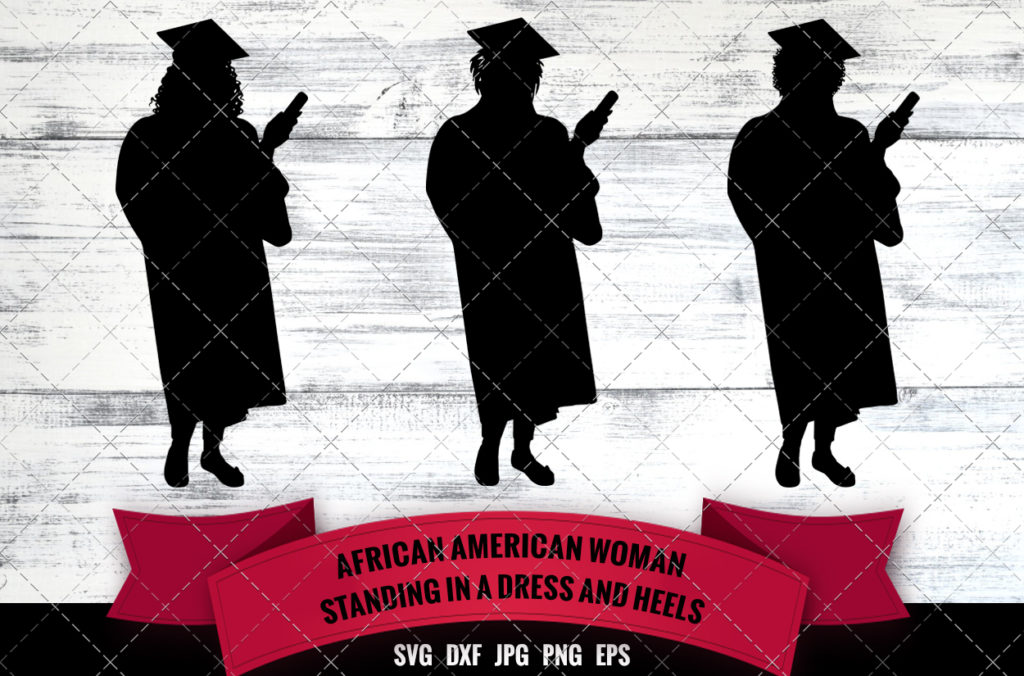 Download African American Woman in Graduation Gown, Hat SVG - Black Woman, Afro Girl Nubian Queen ...