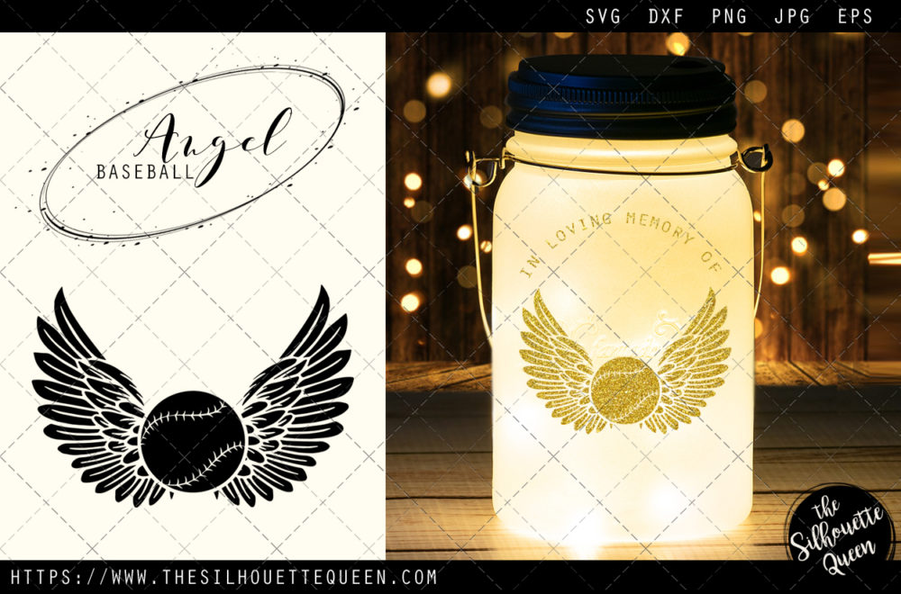 Download RIP Baseball Player, Memorial with Angel Wings SVG ...