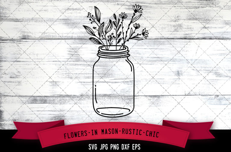 Free Free 309 Mason Jar Flower Svg SVG PNG EPS DXF File