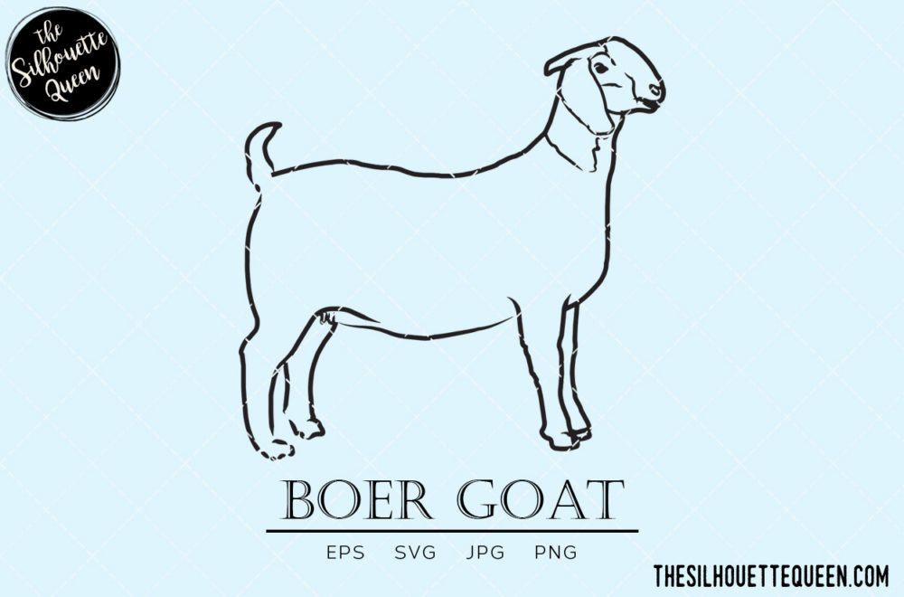 Boer Goat svg, hand sketched, hand drawn, cut files, cutting files